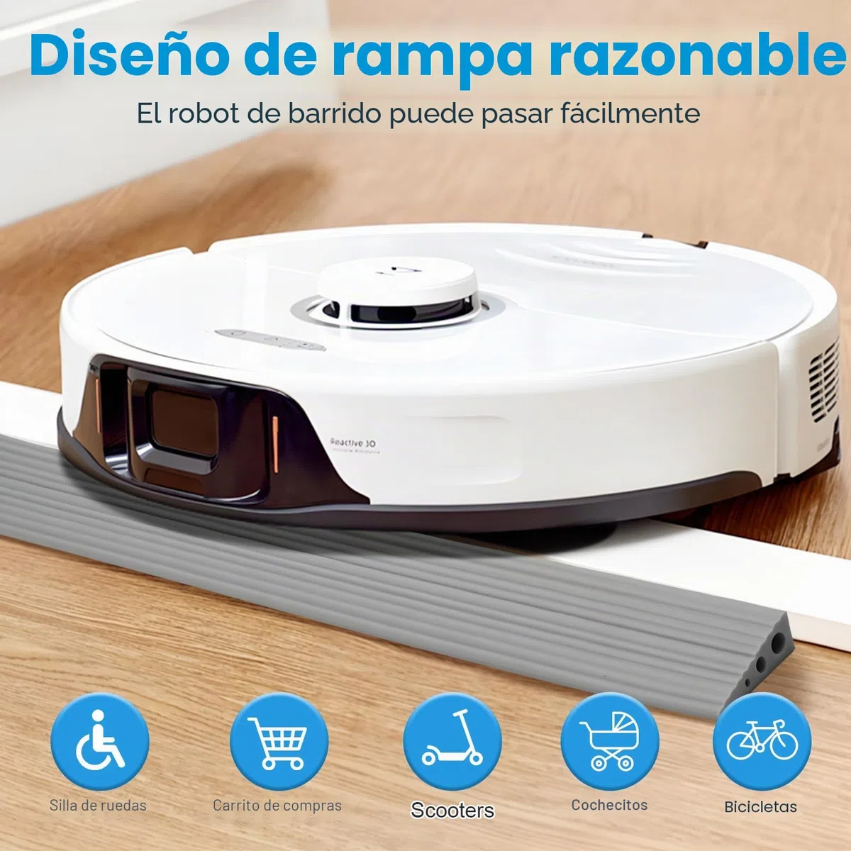 Rampa de Umbral, Ramp a de Umbral de 100x6,5x2,5 cm, Rampa de Umbral de Pvc para Silla de Ruedas, Superficie Antideslizante, Rampa de Goma, Ramp a de Umbra l Adecuada para Sillas de Ruedas, Cochecitos