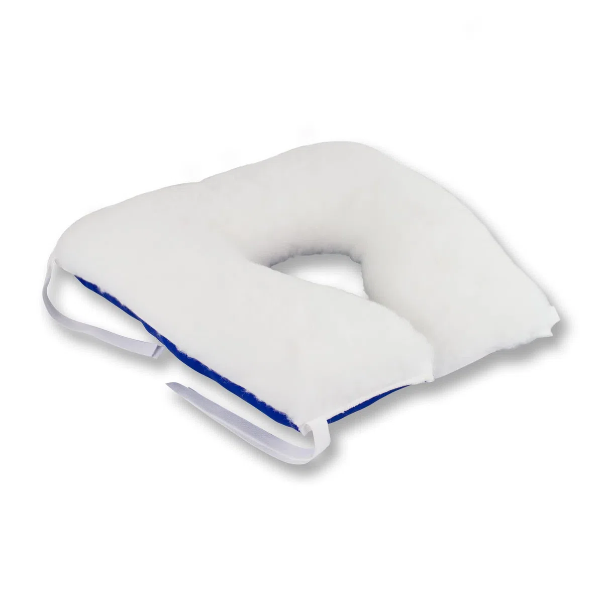 Mobiclinic®, Cojín Antiescaras, Forma Herradura, 44x44 cm, con Agujero, Espuma Viscoelástica, Alivio de Presión, Prevención de Úlceras por Presión, para Sillas de Ruedas, Sofá, Cama