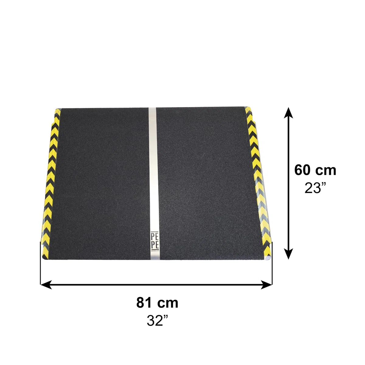 PEPE Mobility Rampa Silla de Ruedas 7, 8, 9, 10, 11, 12, 13, 14, 15 cm Alto, Anchura 81 cm, Superficie Antideslizante, Ideal Escalón y Bordillos, Soporta 272 kg, Salva Escalones