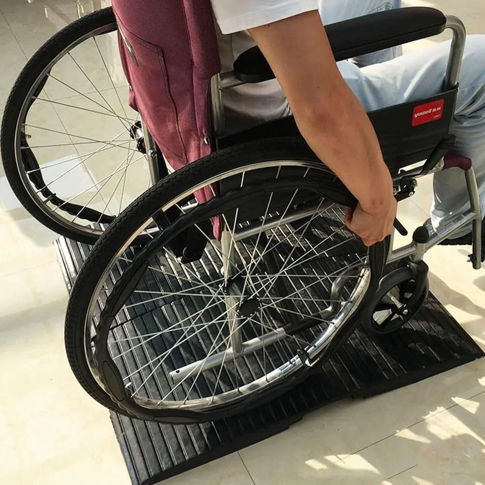 Rampa De Umbral Puente, Goma Rampa para Silla De Ruedas, Superficie Antideslizante,rampa De Elevación, para Hogar/supermercados/fábri(80 * 45 * 10cm)