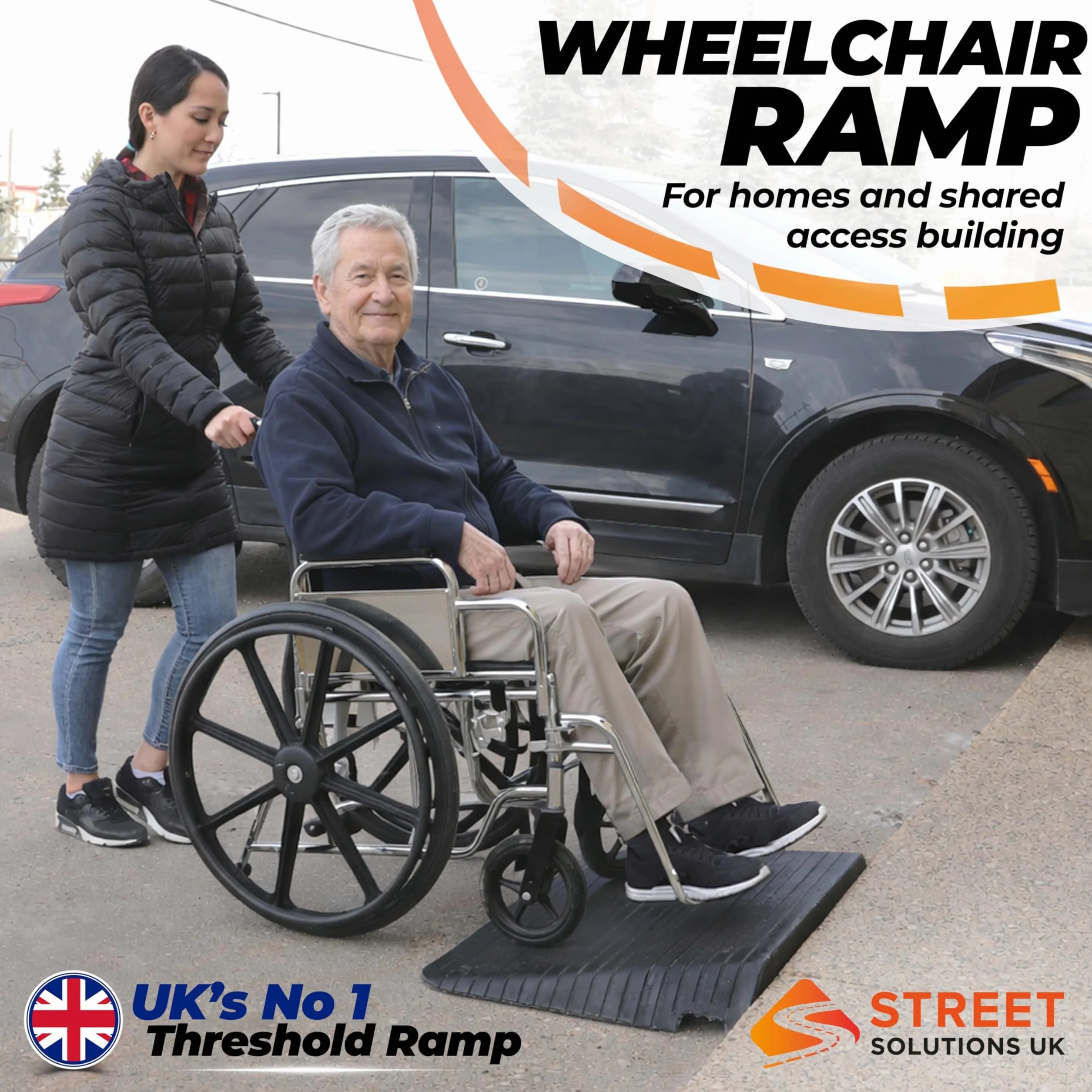 Street Solutions UK Rampas para Silla de Ruedas - Rampa Silla de Ruedas, Scooters y Umbrales con Superficie Antideslizante de Alta Tracción