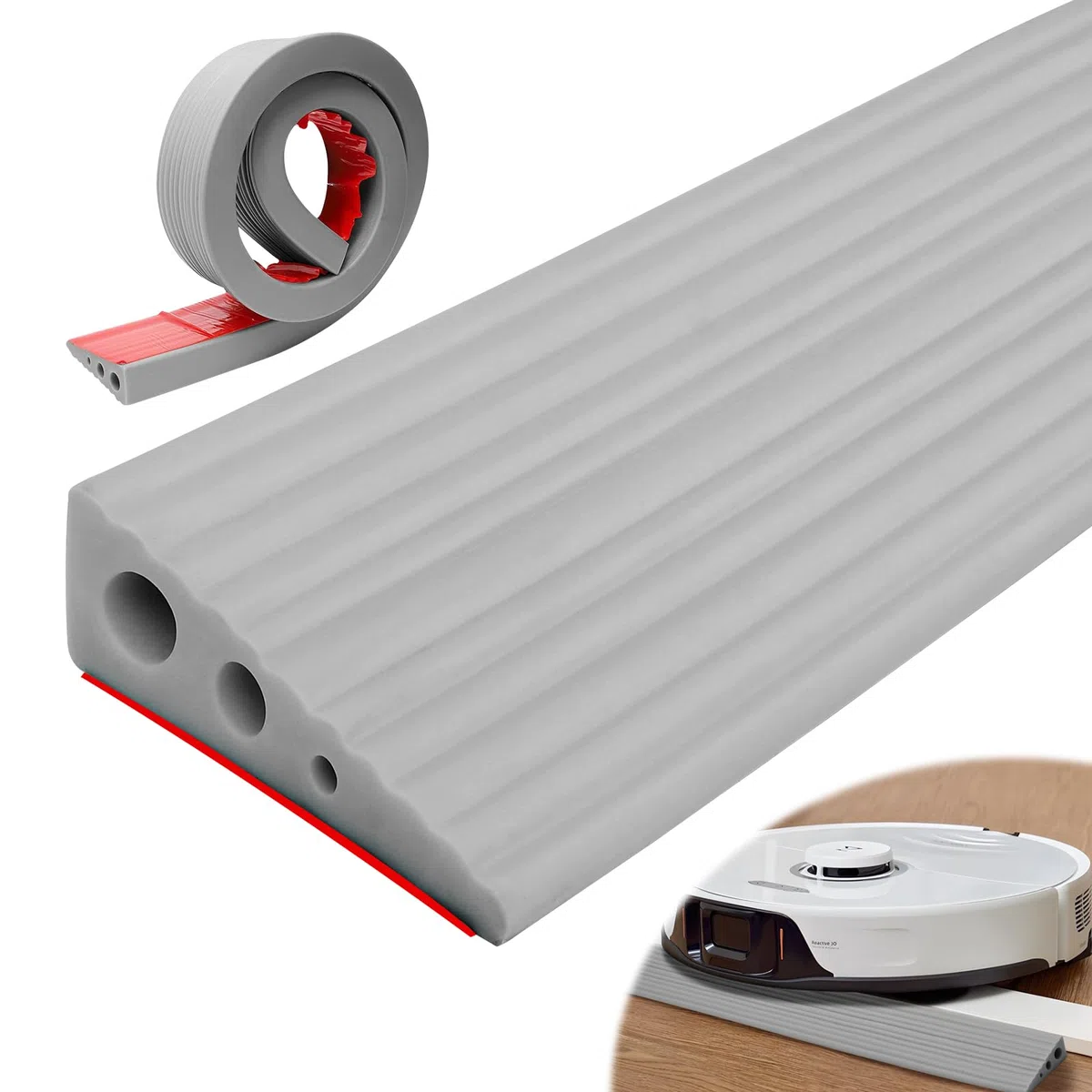 Rampa de Umbral, Ramp a de Umbral de 100x6,5x2,5 cm, Rampa de Umbral de Pvc para Silla de Ruedas, Superficie Antideslizante, Rampa de Goma, Ramp a de Umbra l Adecuada para Sillas de Ruedas, Cochecitos