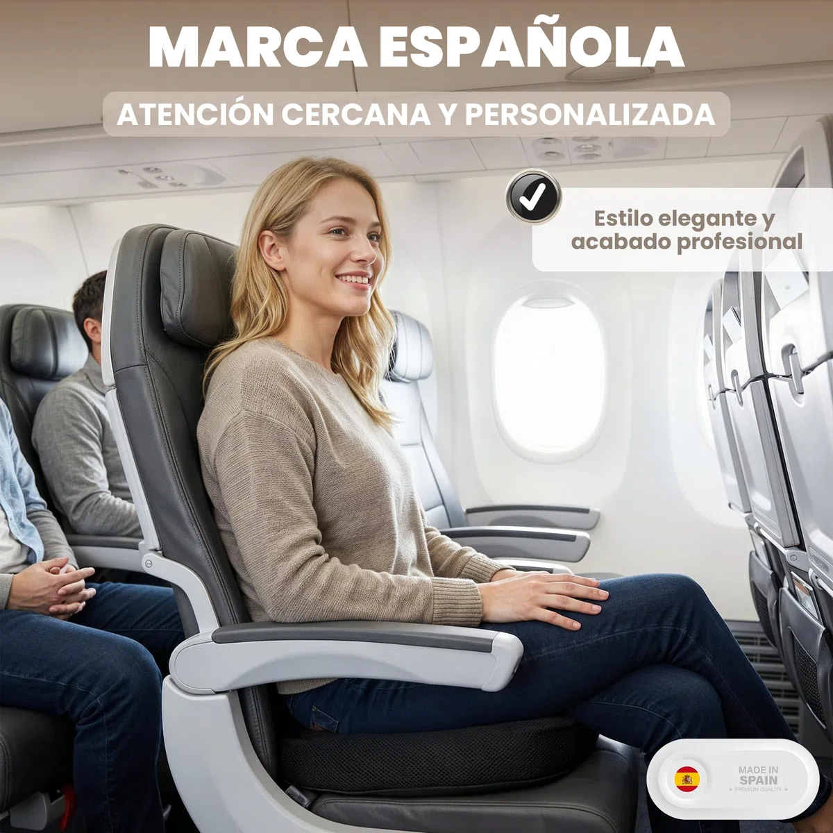 Cojín Ergonómico Viscoelástico de Coxis con Forma de Dónut – Ideal para Silla de Oficina, Coche y Teletrabajo en Jornadas Largas – Funda Transpirable Extraíble y Lavable a Máquina