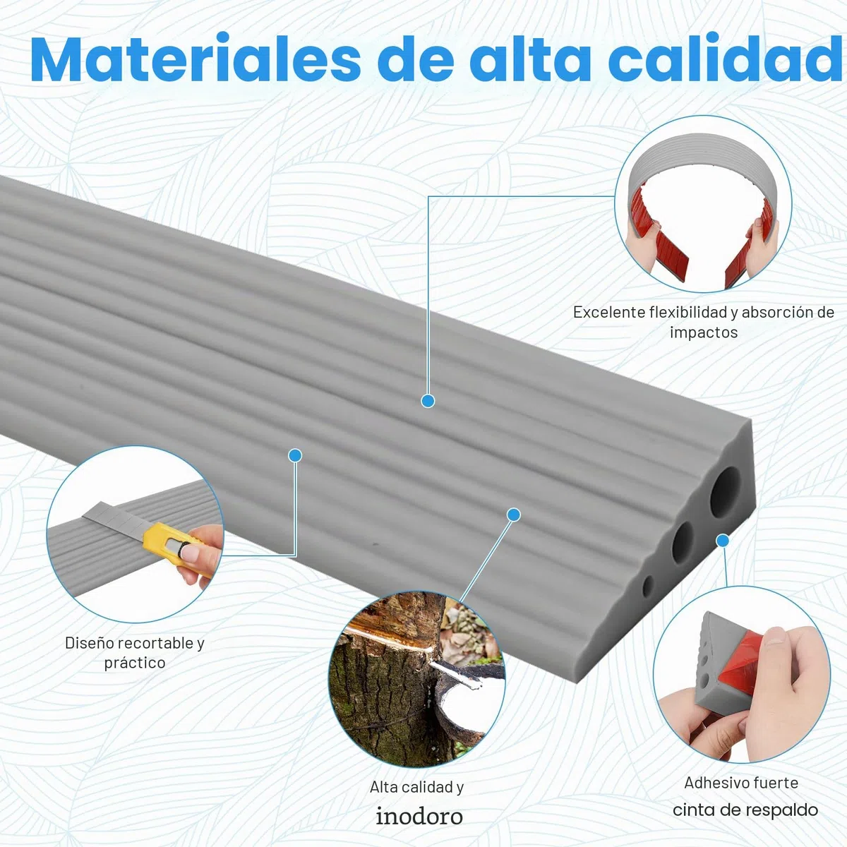 Rampa de Umbral, Ramp a de Umbral de 100x6,5x2,5 cm, Rampa de Umbral de Pvc para Silla de Ruedas, Superficie Antideslizante, Rampa de Goma, Ramp a de Umbra l Adecuada para Sillas de Ruedas, Cochecitos