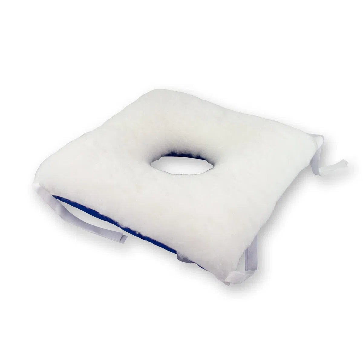 Mobiclinic®, Cojín Antiescaras, Cuadrado, con Agujero, 40 x 38 cm, Alivio Presión, Prevención de Úlceras, 10 cm Grosor, Funda Impermeable, Silla de Ruedas, Sofá, Blanco
