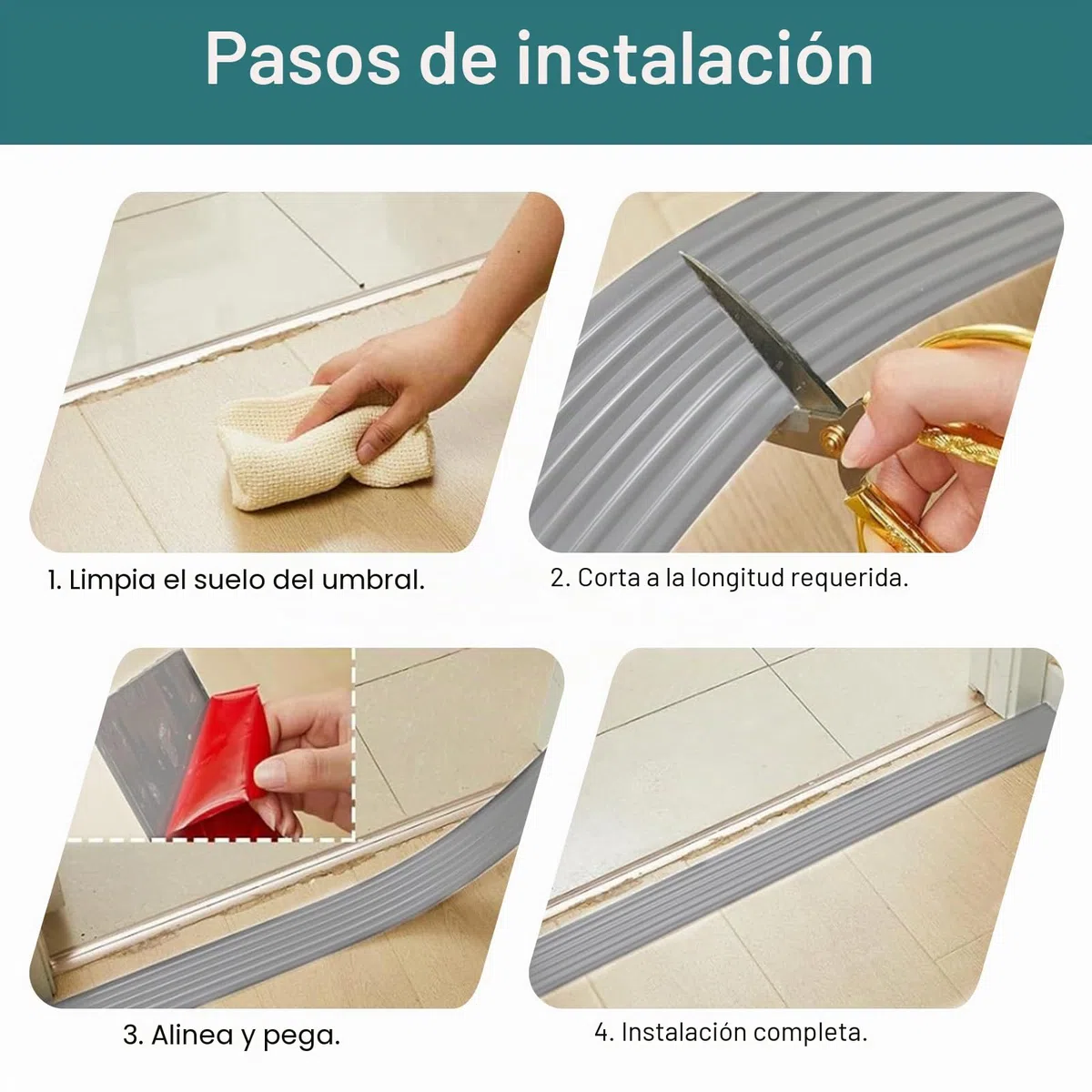 Rampa de Umbral de Puerta, Rampa para Robots Aspiradores, Rampas para Silla de Ruedas, Rampa de Goma Autoadhesiva para Silla de Ruedas, Cochecito, Andador o Scooter Eléctrico (Gris, 90x8x1,5cm)