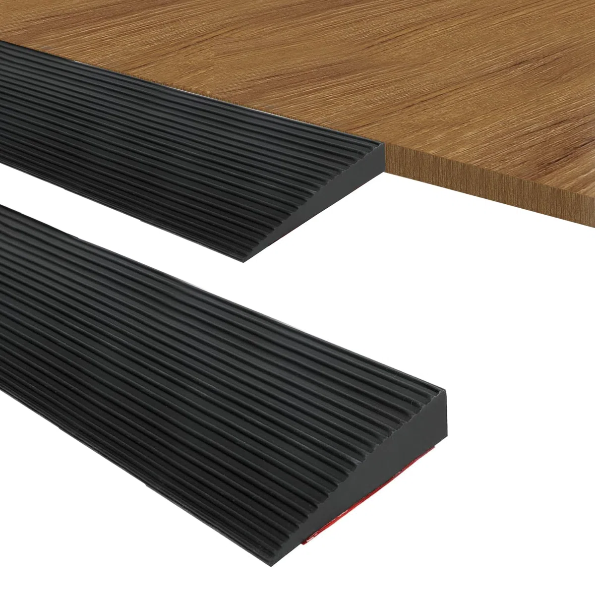 Rampa de Umbral de Puerta, Rampa de Umbral Autoadhesiva, Superficie Antideslizante, Tira de Umbral de Puerta de Goma, para Sillas de Ruedas, Rollators, Scooters Eléctricos (Negro, 200x8x1cm)